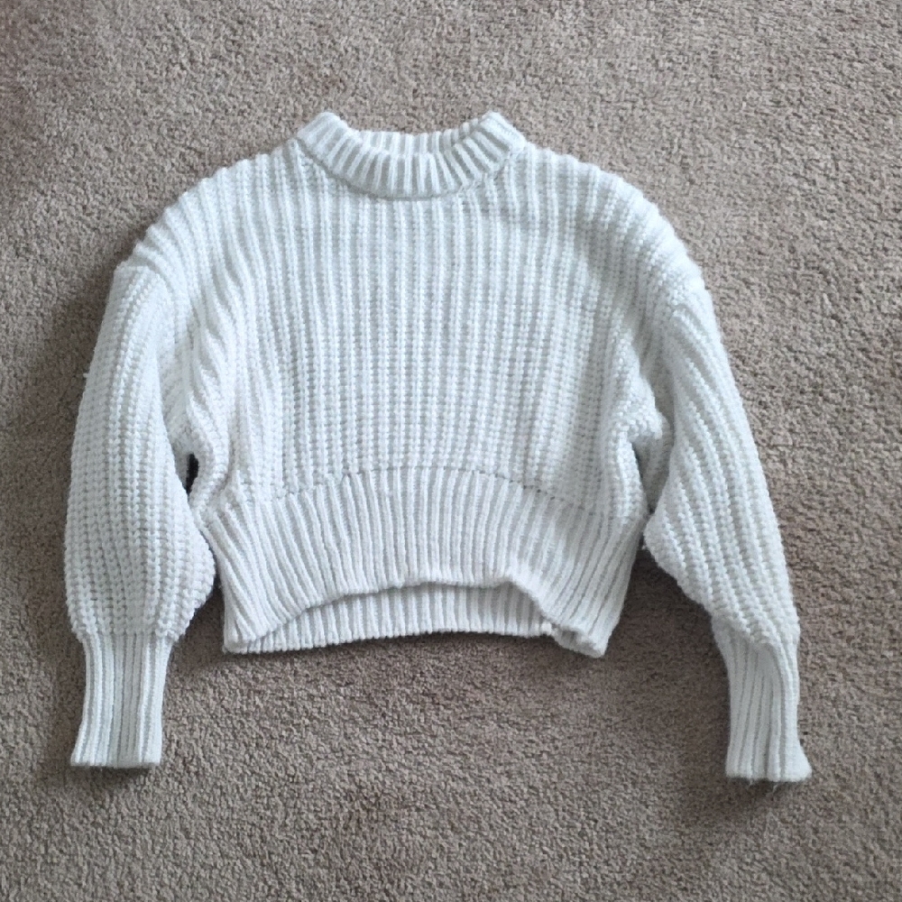 H&M White Chunky Turtleneck Sweater